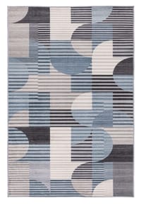 Kayoom - Wohnzimmer Teppich – Kurzflorteppich Bluster 425 in blau - blau