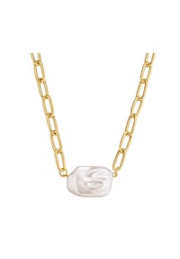 YOKOAMii - Damen Kette aus Metall-Legierung in Gelbgold mit Perle (synth.) - gelbgold