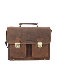GREEN BURRY Vintage - Vintage Aktentasche Leder 40 cm - brown