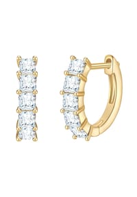 YOKOAMii - Creolen gelbgold Zirkonia weiß - gelbgold