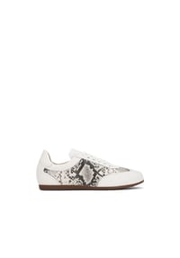 Kazar - Sneakers aus Leder mit Schlangenledereinsätzen - Weiß