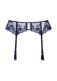 LASCANA - Strumpfhalter Adelina, Stickerei, für Damen - NAVY