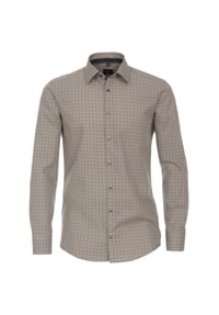 Venti - Herren Businesshemd Print Modern Fit - Beige