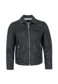 MILESTONE® - Herren Lederjacke Lammnappa nachtblau - nachtblau
