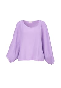 Seasons of April - Damen MATHILDA MUSSELIN OVERSIZED Kurze Musselin Bluse, Boho, Bordüre, Oversized aus Baumwolle One Size - Creme