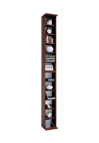 VCM. - Holzregal stehend | platzsparender CD Schrank für 204 CDs oder 72 DVDs | Maße: H. 180 x B. 21 x T. 20 cm | Elegantes DVD Regal stehend | Blu-Ray Regal | CD Regal - Bigol - Anthrazit / Honig-Eiche
