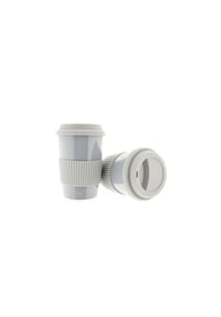 MATO® - 10er Set Kaffeebecher To Go, Porzellan Coffee to go Becher mit Deckel 250ml Grau - Grau 2x OneSize