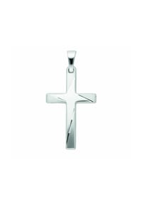 Adelia's - Schmuckset - Set mit Halskette 585 Weißgold Kreuz Anhänger - silber