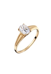 elli. PREMIUM - Ring Verlobungsring Moissanite Weiß 375 Gelbgold - Gold