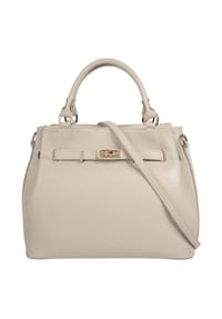 Samantha Look - Handtasche Echt Leder, Made In Italy, Geräumige Henkeltasche Mit Smartphonefach - beige