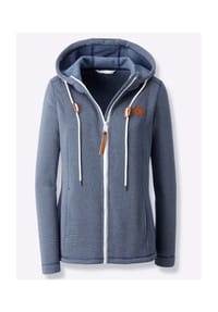 Witt - Fleece-Jacke - dunkelblau-ecru-geringelt