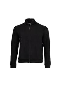 BOSS - Herren Zip-Sweatjacke - Structure Zip Jacket, Stehkragen, Baumwoll-Mix - Schwarz