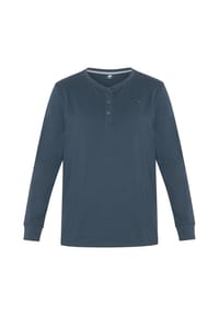POLO SYLT - Longsleeve im Henley-Look - 19-0205 Black Oyster