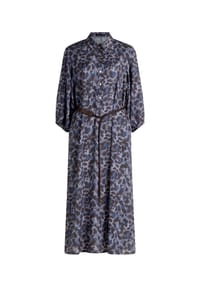 BETTY BARCLAY - Hemdblusenkleid mit Bindegürtel - Blau/Braun