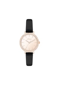 s.Oliver - Armbanduhr Small Modern Shine - braun