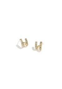 Adelia's - Ohrstecker mit Doppeleffekt und Strass aus Edelstahl - goldfarben