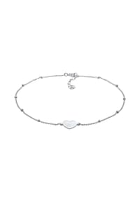 elli. - Fußschmuck Herzchen Kugelkette Verspielt Sommer 925 Silber - Gold