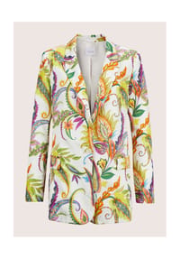 MADELEINE - Eleganter Damenblazer mit Reverskragen - weiß / kiwi / multicolor