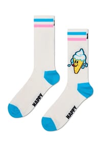 HAPPY SOCKS - Socken "Ice Cream", Rippbündchen - 1000 WHITE