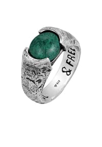 HAZE & GLORY - Ring Siegelring Liberty - Afrikanischer Türkis 925 Silber - Silber