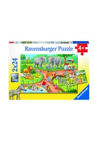 Ravensburger - Bilderpuzzle Puzzle "Ein Tag im Zoo", 2x24 Teile - 