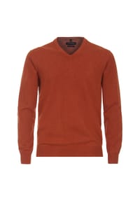 CASAMODA - Strickpullover, V-Ausschnitt, Rippbündchen, für Herren - 496 ORANGE