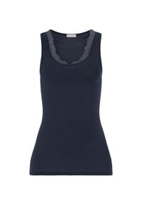 HANRO - Tanktop Woolen Lace - black