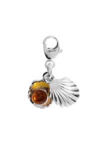 OSTSEE-SCHMUCK® - Charm-Einhänger , Muschel , Silber 925/000 - silber