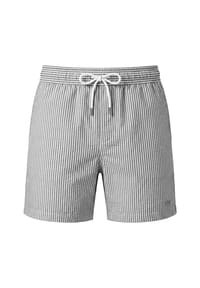 Vercate - Badeshorts, Seersucker, grau gestreift - Braun