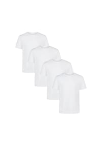 UNDER ARMOUR - Herren T-Shirt, 4er Pack - Performance Cotton Undershirts, einfarbig, Rundhals, Stretch - Schwarz