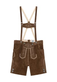 Isar Trachten - Lederhose, Eingrifftaschen, Stickereien, für Kinder - KAMEL