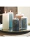 LOBERON serieKerzen4 Kerze 5er Set Panagra blau/grau Bild 3
