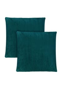 Aspero® - 2 Kissenbezüge aus Streifen-Flanell 80x80 cm Pilar - Dunkelgrau
