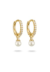 Thomas Sabo - Creolen Perle mit Zirkonia - gelbgoldfarben