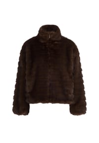 zero - Plüschjacke mit Reißverschluss - Cream/Brown