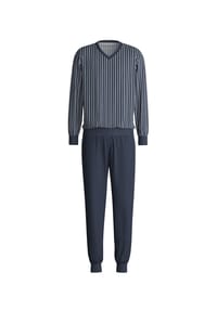 CALIDA - Cotton Spezial Schlafanzug, V-Ausschnitt, Rippbündchen, für Herren - 549 DARK GLEN