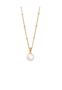 elli. - Halskette Elli Halskette Kugelkette Muschelkernperle 925 Silber Vergoldet - Gold