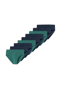 SCHIESSER - Mini Slip / Unterhose 9er Pack 95/5 Essentials - Cotton - Blau / grün