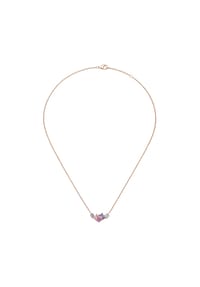 SMART JEWEL® - Collier mit bunten Zirkoniasteinen und einem Korund, Silber 925 - rosé