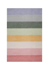 SMART KIDS - Kinderteppich Lio - handgetuftet aus Naturfasern, bunte pastellige Streifen - pastell bunt