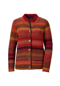GOLDNER - Kurzgröße:  Multicolor Woll-Jacke mit Stehkragen - lila / flieder / gemustert