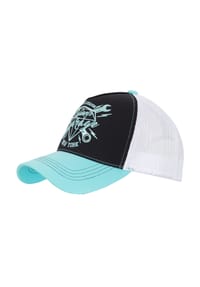 QUEEN KEROSIN - Trucker Cap mit Stickerei in Kontrastfarbe Queens Garage - black