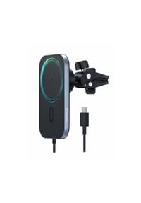SWISSTEN - MagSafe Air Vent Auto-Halter mit 15W Drahtloser Ladefunktion - schwarz 20x15x5cm