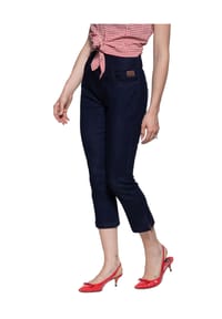 QUEEN KEROSIN - Caprijeans mit Cinch-Back Joan - Denim
