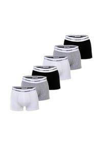 LACOSTE - Herren Boxershorts, 6er Pack - Trunks, Cotton Stretch, Logobund - Rot/Blau/Schwarz