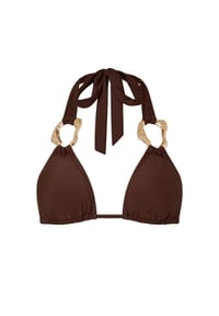 MODA MINX - Bikinioberteil Irregular Hoop mit edlen Schmuckelementen - Brown