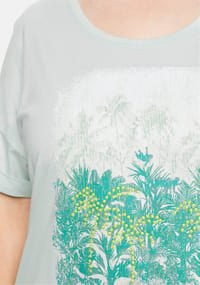 sheego Shirt mit Frontdruck und Ärmelaufschlag | GALERIA