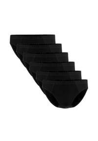 seidensticker - Herren Slips, 6er Pack - Brief 6-Pack, Single Jersey, Baumwollmischung, einfarbig - Schwarz