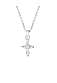 elli. - Halskette Kreuz Glaube Religion Zirkonia 925 Silber - Silber