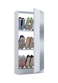 VCM. - Holz Schuhschrank | Maße: H. 112 x B. 50 x T. 17 cm | 1 Drehtür | praktischer Spiegel - Fulisa L Spiegel - Buche